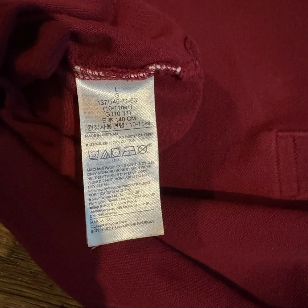 GAP Kids Burgundy Polo Shirt Size Large‎ 10/12